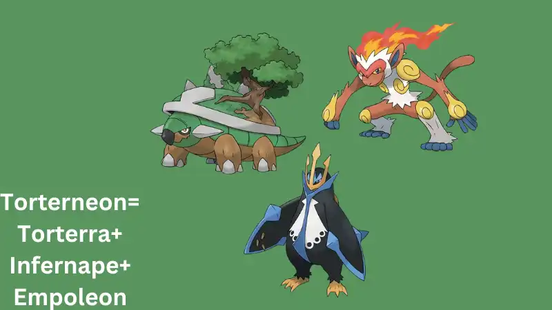 The torterra+infernape+empoleon pokemons are showing.