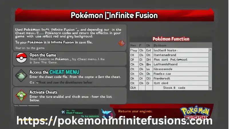 It is pokemon cheats code image with grey and red background.