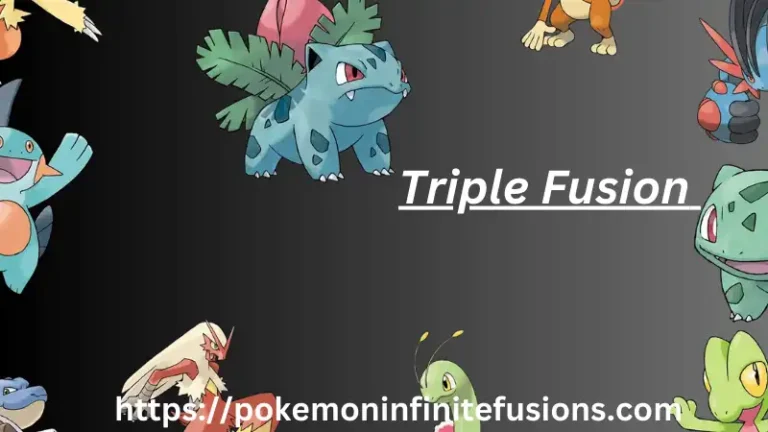 It is colorful image on triple fusion with pokemon images.