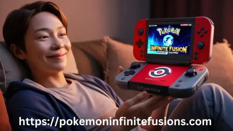 The Pokemon infinite fusion on steam deck in the image is shown.